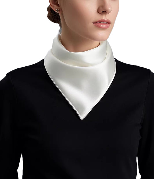 100% Mulberry Silk Square Scarf – Equestrian Horseshoe Neck Scarf, 53cm