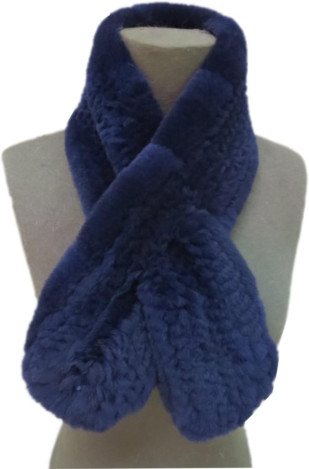 Women's Real Rex Rabbit Knitted Fur Scarf Neck Warm Wrap