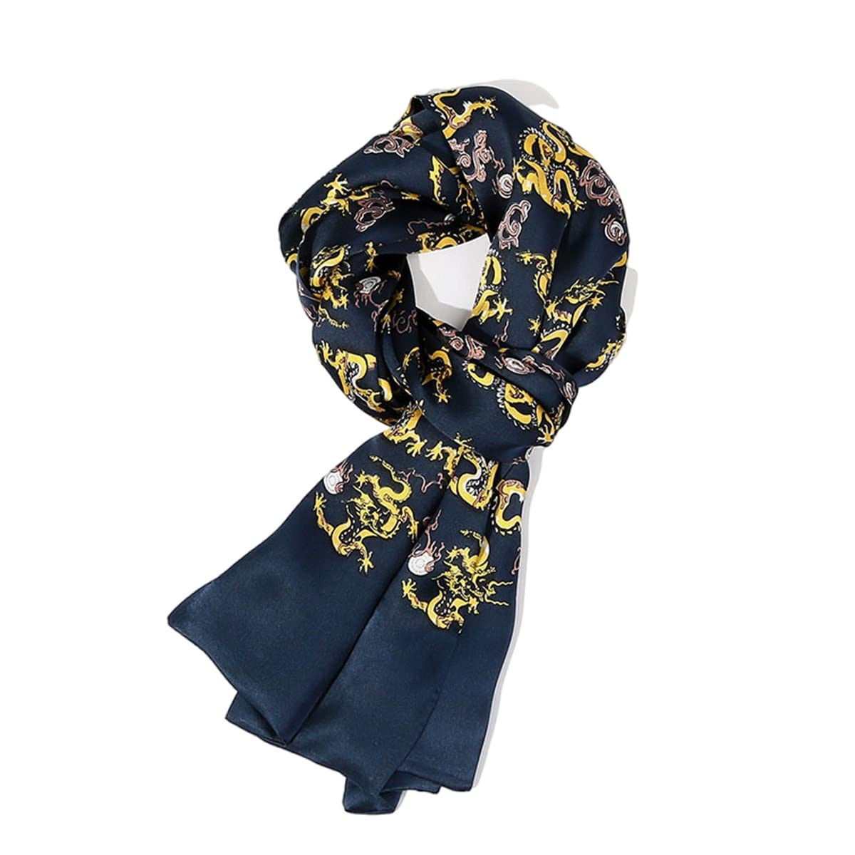 100 Silk Scarf for Men Double Layer Fashion Neckerchief Office Casual Business Smooth All Seasons