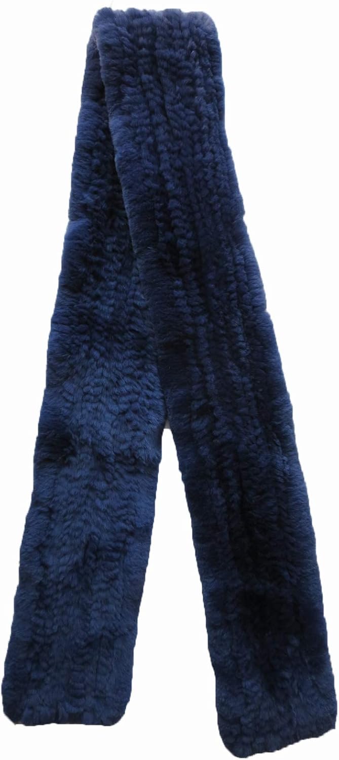 Women's Knitted Scarf Real Rex Rabbit Fur Neckerchief Neck Warmer Winter