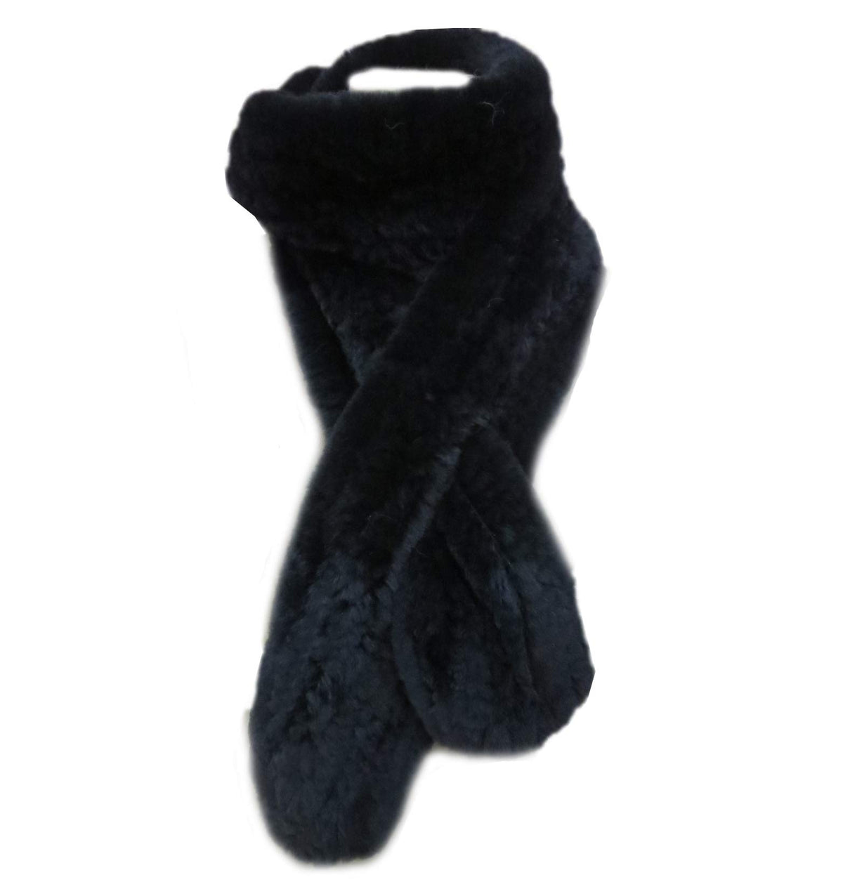 Women's Knitted Scarf Real Rex Rabbit Fur Neckerchief Neck Warmer Winter