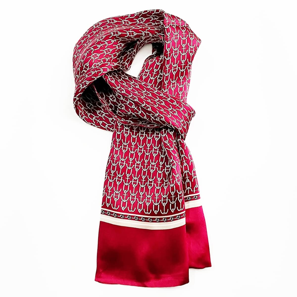 100 Silk Scarf for Men Double Layer Fashion Neckerchief Office Casual Business Smooth All Seasons