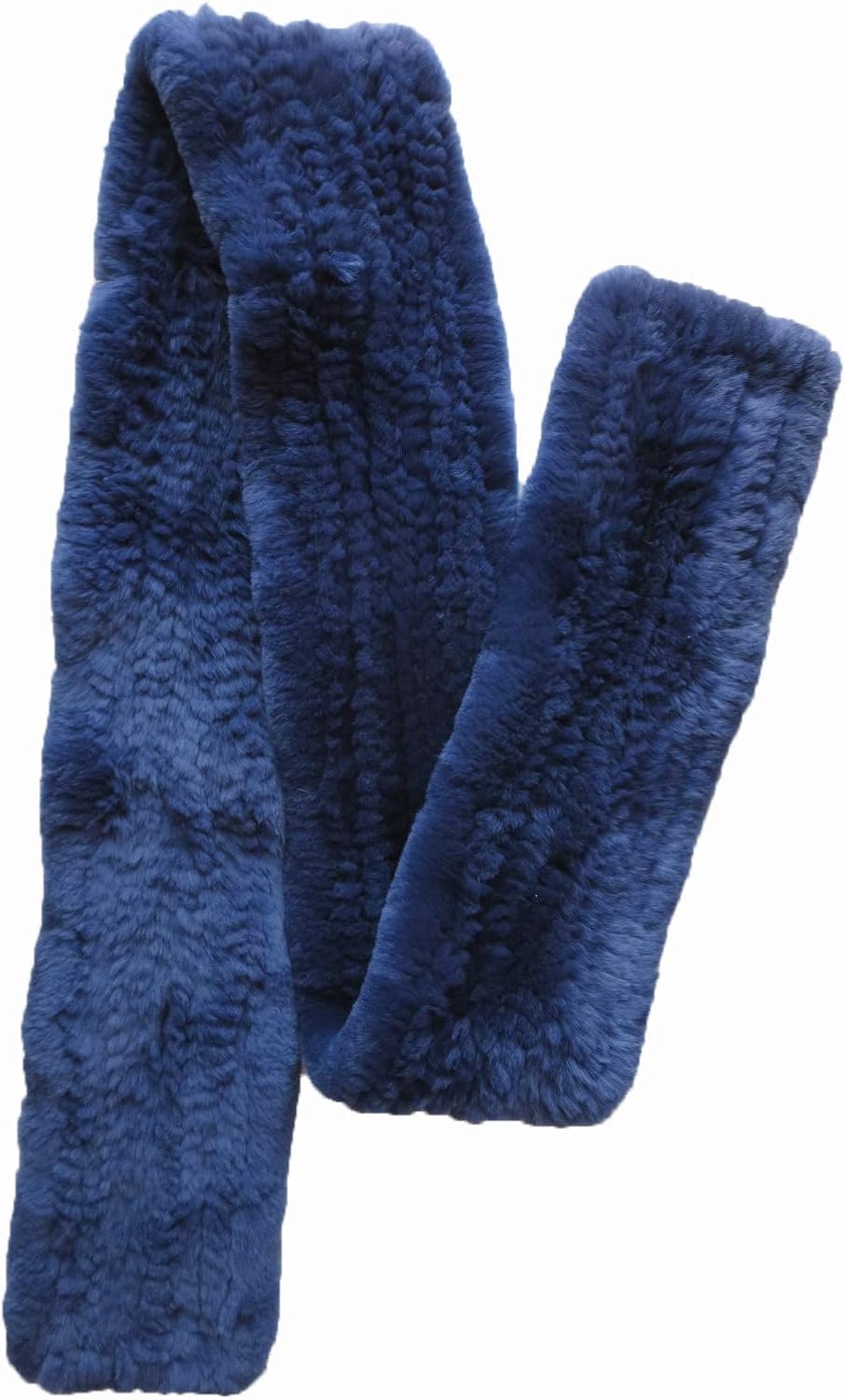Women's Knitted Scarf Real Rex Rabbit Fur Neckerchief Neck Warmer Winter