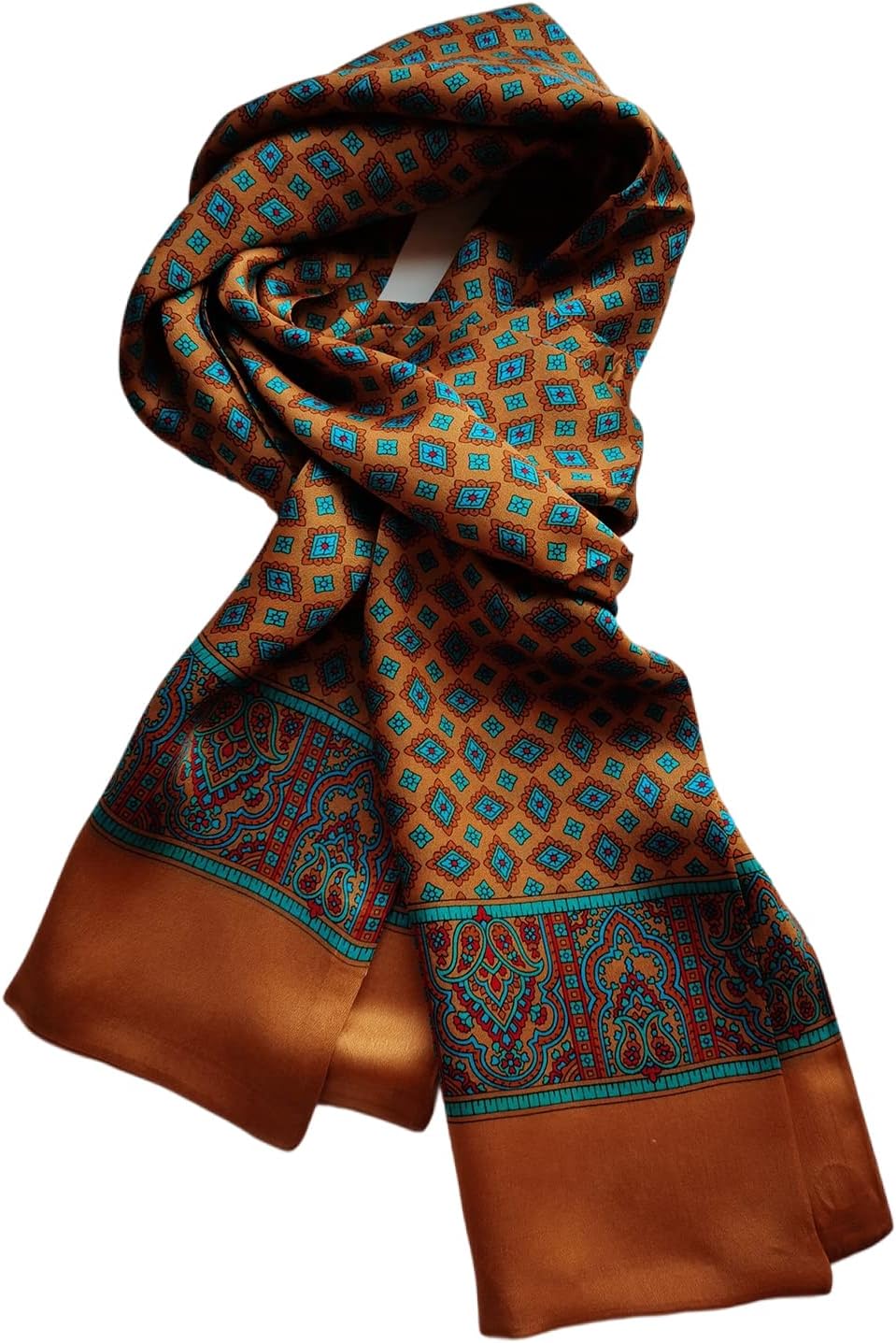 100 Silk Scarf for Men Double Layer Fashion Neckerchief Office Casual Business Smooth All Seasons
