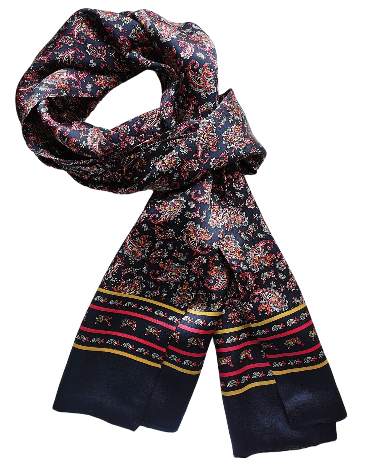 100 Silk Scarf for Men Double Layer Fashion Neckerchief Office Casual Business Smooth All Seasons