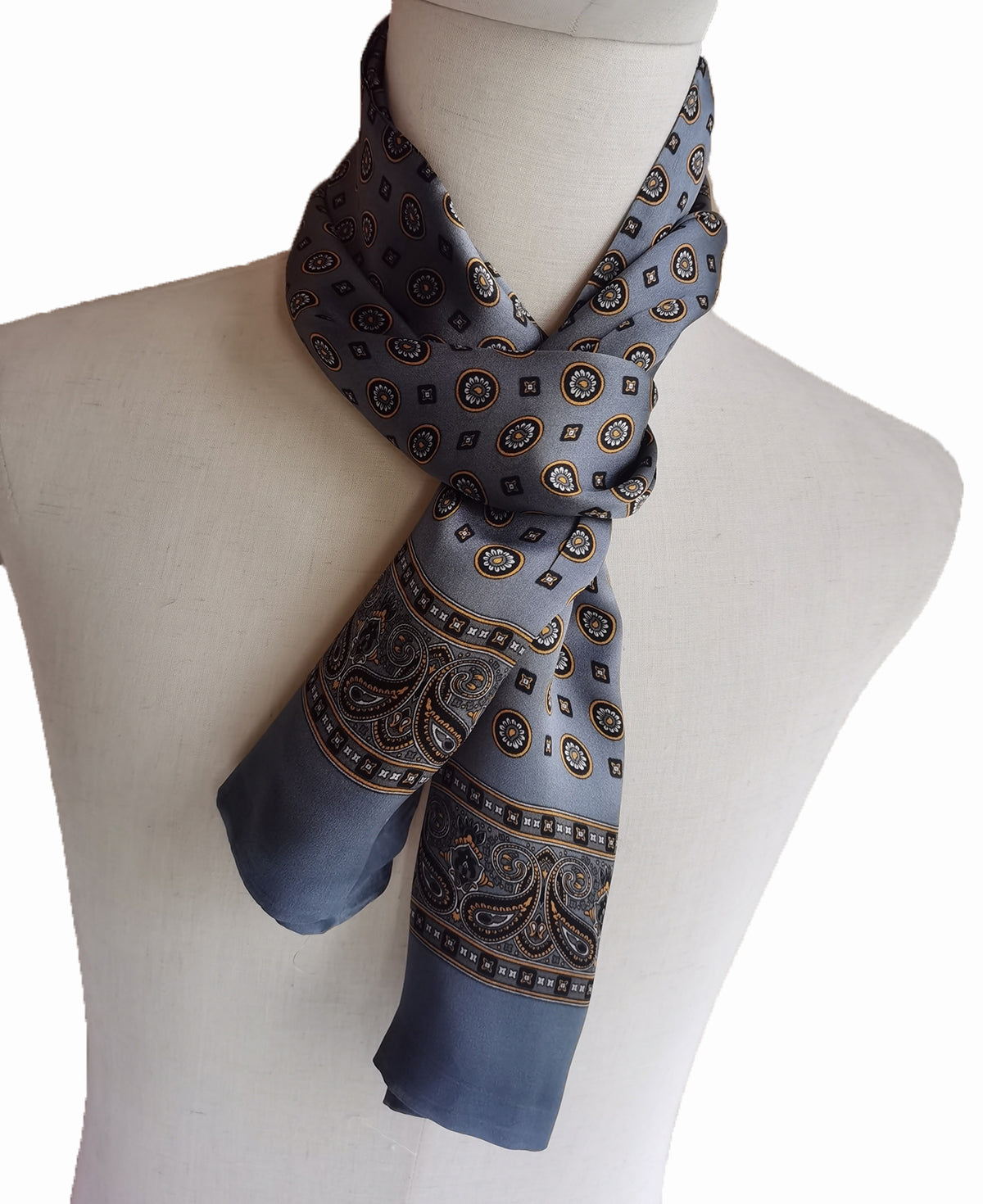 Men's 100% Silk Scarf Double Layers Fashion Neckerchief Formal Casual