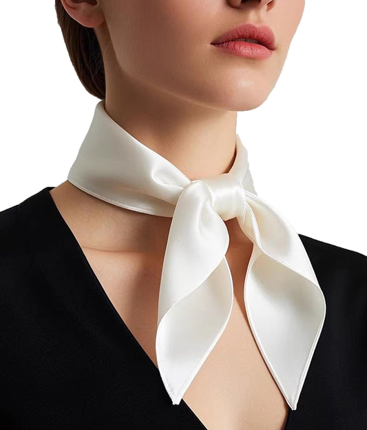 100% Mulberry Silk Square Scarf – Equestrian Horseshoe Neck Scarf, 53cm