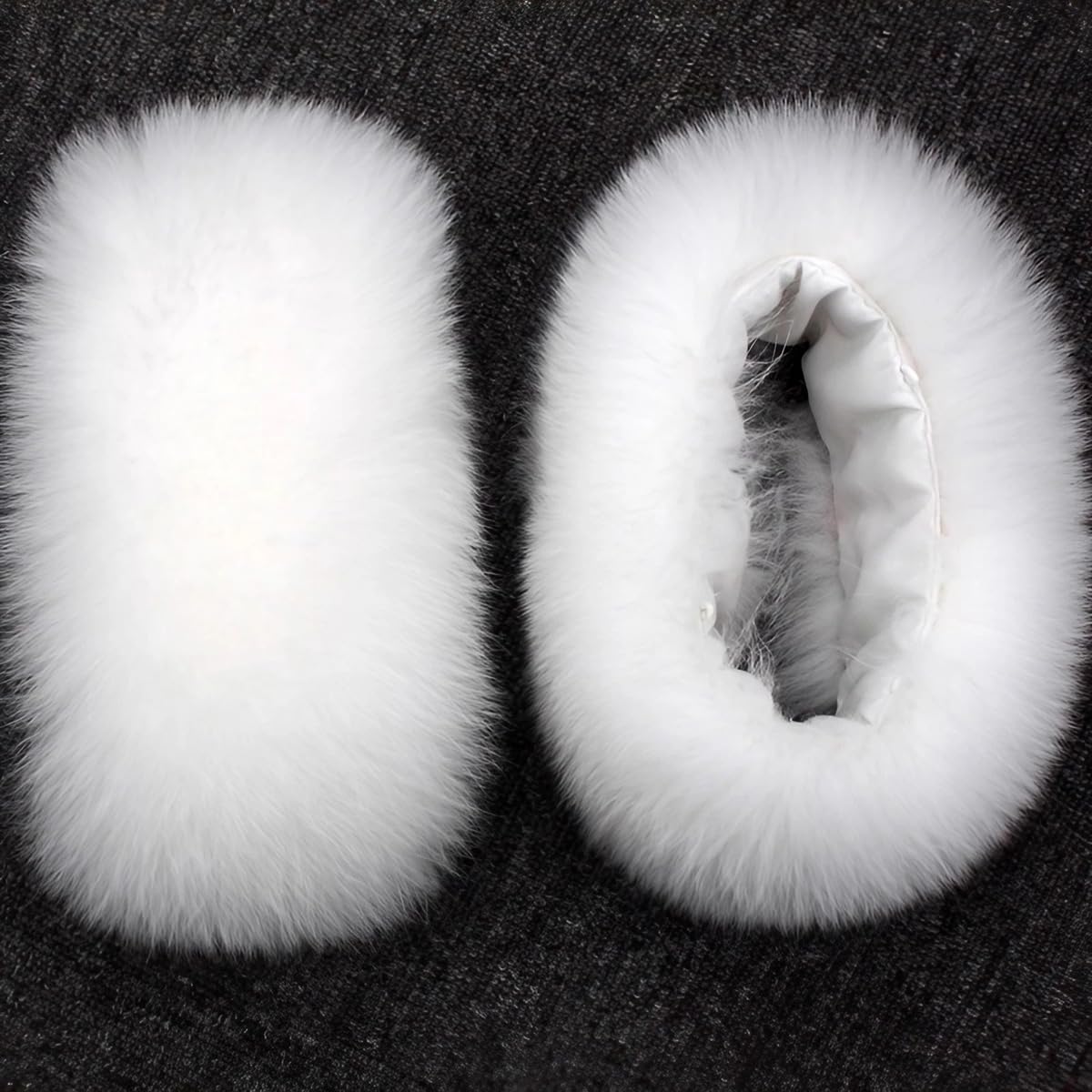 Women Wrist Cuffs Real Fox Fur Cuff Arm Warmer for Jacket Coat Sleeve Decoration Winter Warm