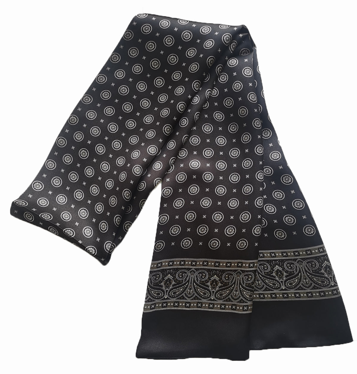 Men's 100% Silk Scarf Double Layers Fashion Neckerchief Formal Casual
