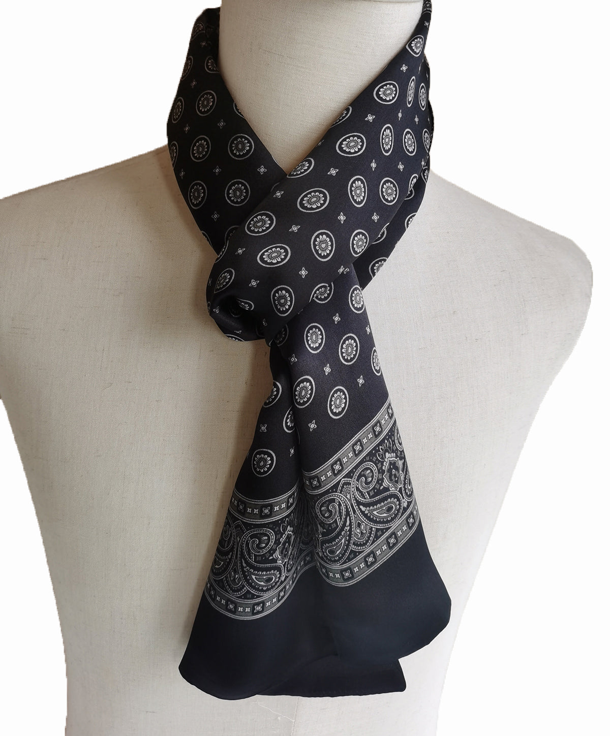Men's 100% Silk Scarf Double Layers Fashion Neckerchief Formal Casual
