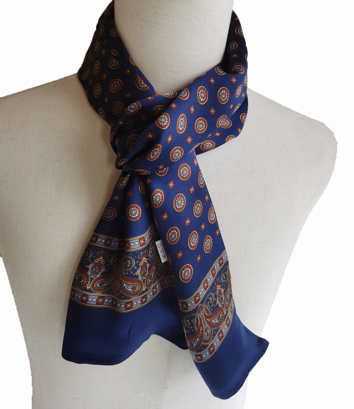Men's 100% Silk Scarf Double Layers Fashion Neckerchief Formal Casual