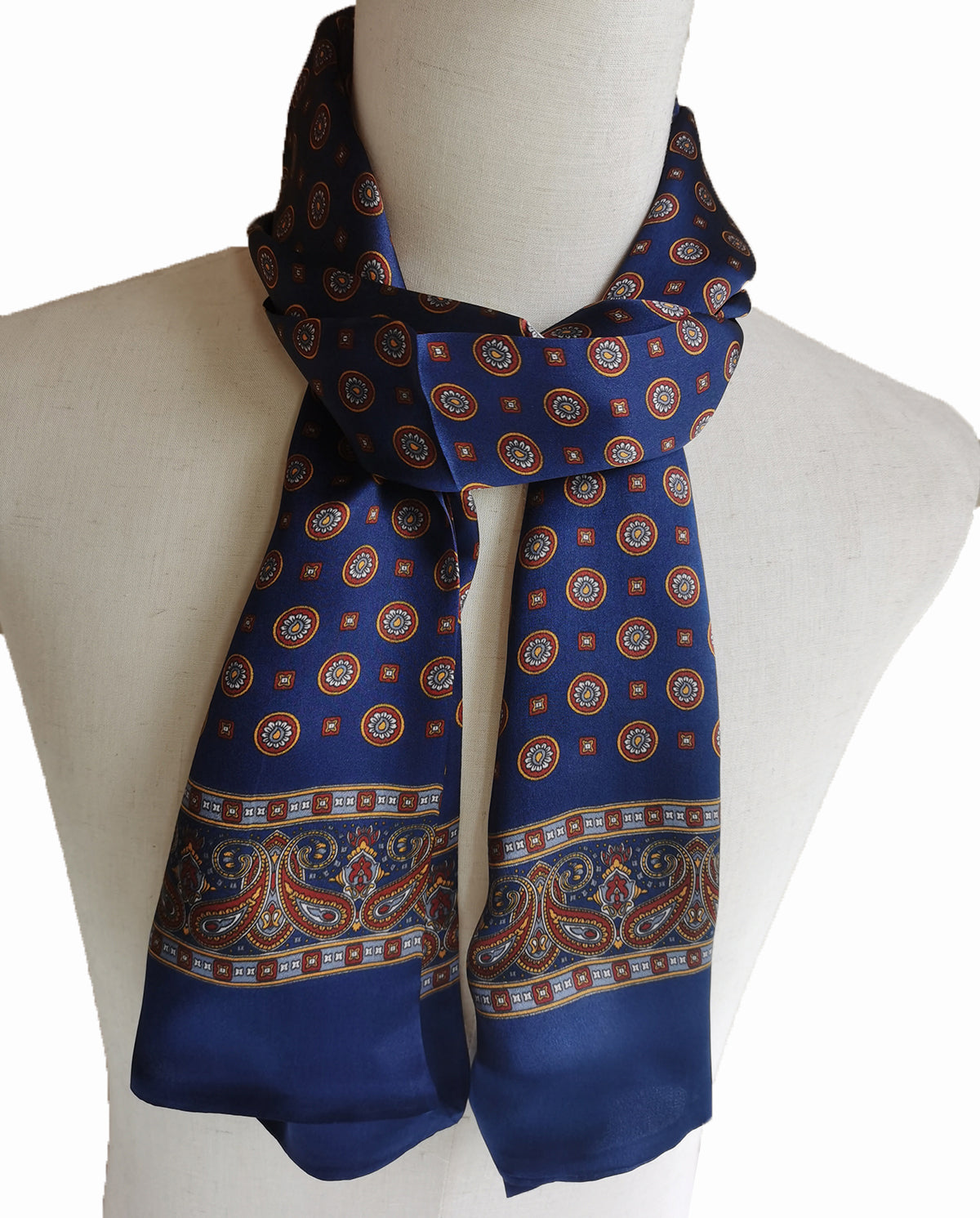Men's 100% Silk Scarf Double Layers Fashion Neckerchief Formal Casual