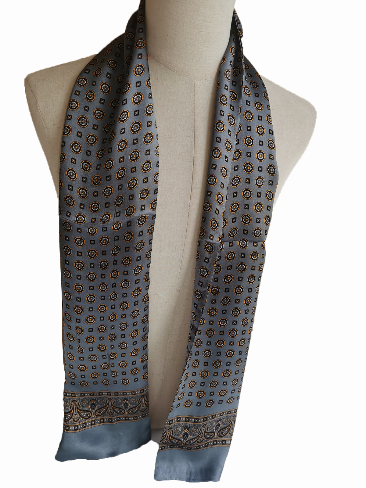 Men's 100% Silk Scarf Double Layers Fashion Neckerchief Formal Casual