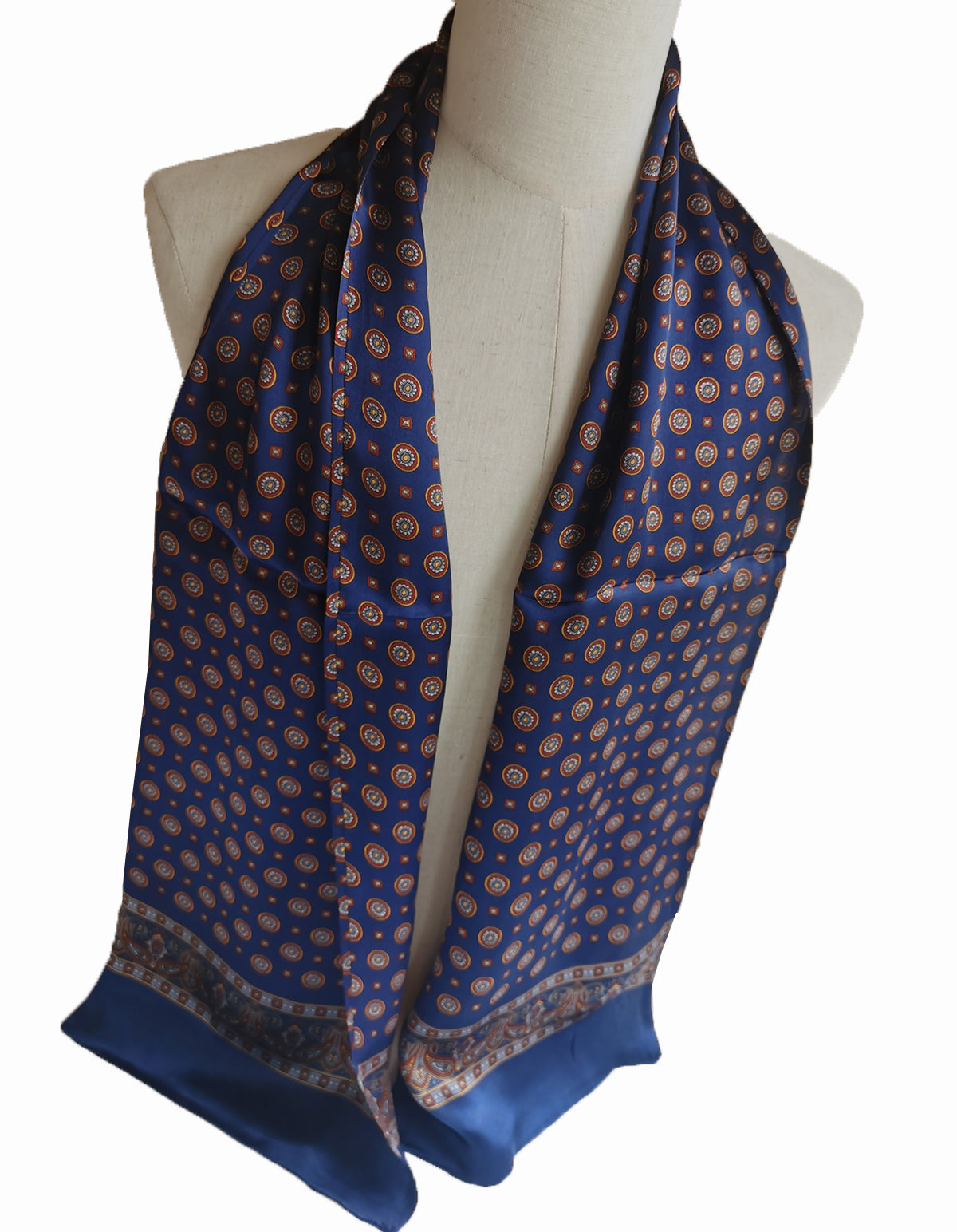 Men's 100% Silk Scarf Double Layers Fashion Neckerchief Formal Casual