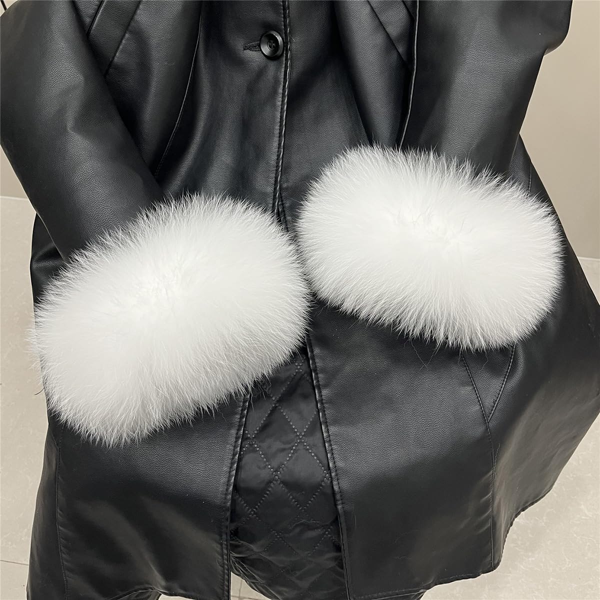 Women Wrist Cuffs Real Fox Fur Cuff Arm Warmer for Jacket Coat Sleeve Decoration Winter Warm