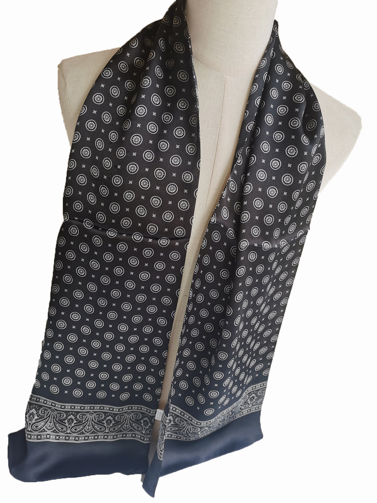 Men's 100% Silk Scarf Double Layers Fashion Neckerchief Formal Casual
