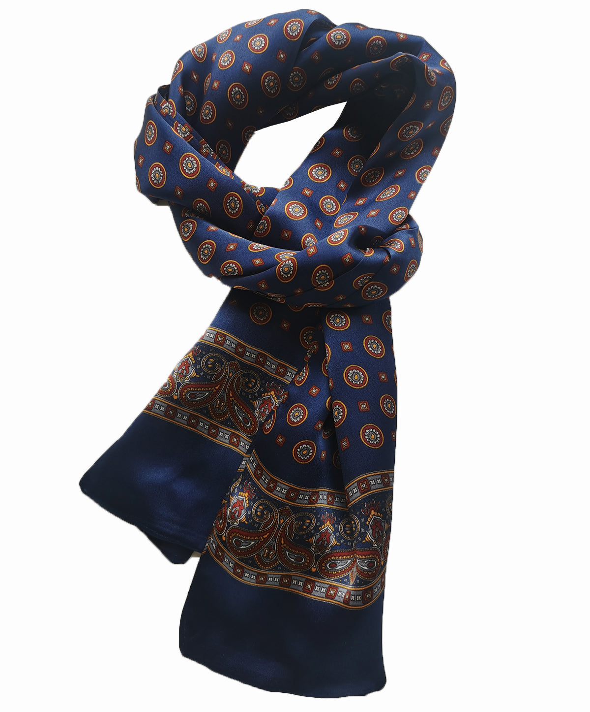 Men's 100% Silk Scarf Double Layers Fashion Neckerchief Formal Casual