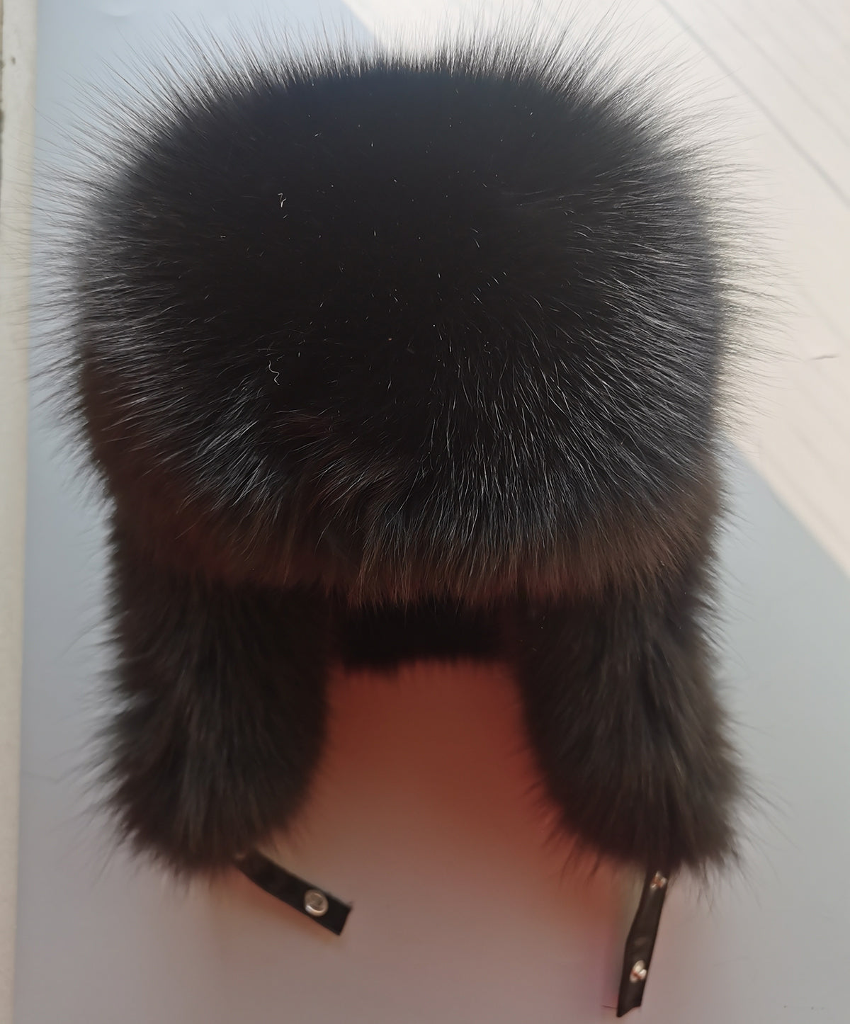 Mens Winter Sheepskin Shell Fluffy Real Fox Fur Trapper Hat Russian Ushanka Hats