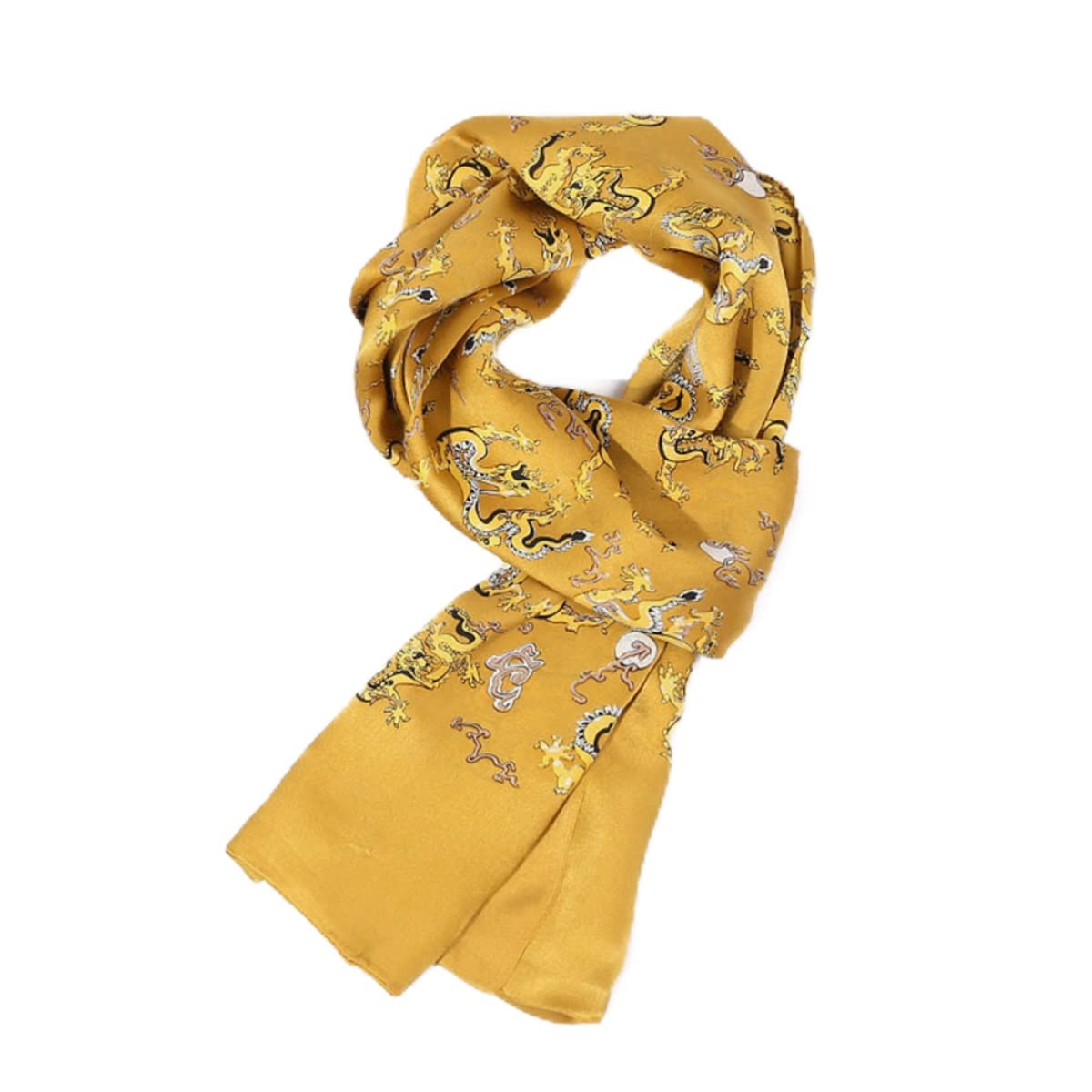 100 Silk Scarf for Men Double Layer Fashion Neckerchief Office Casual Business Smooth All Seasons