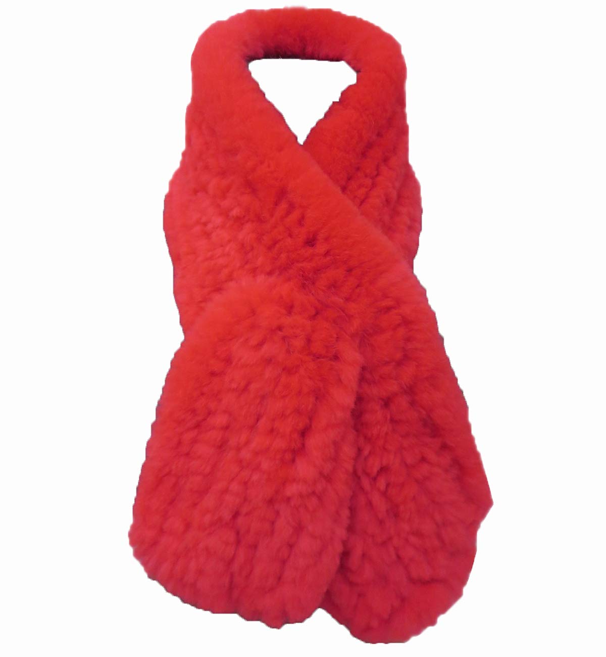 Women's Real Rex Rabbit Knitted Fur Scarf Neck Warm Wrap