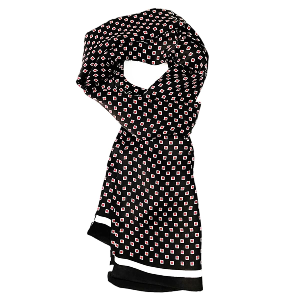 100 Silk Scarf for Men Double Layer Fashion Neckerchief Office Casual Business Smooth All Seasons