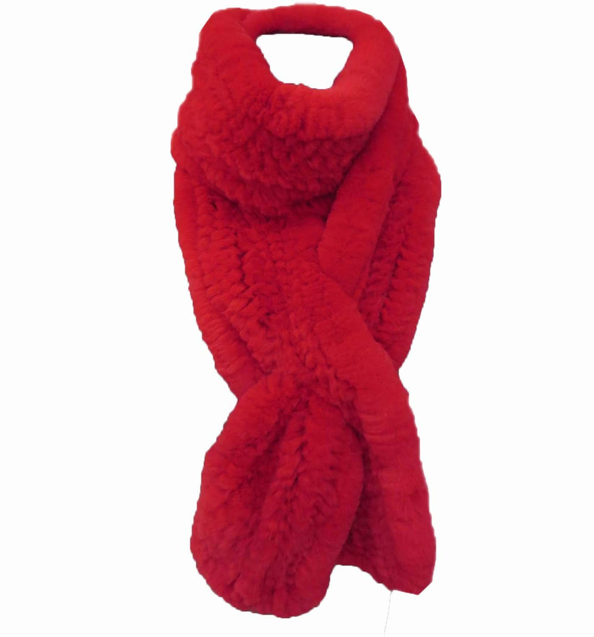 Women's Knitted Scarf Real Rex Rabbit Fur Neckerchief Neck Warmer Winter