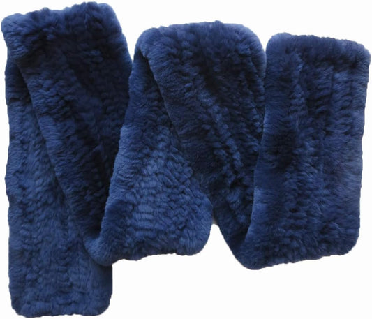 Women's Knitted Scarf Real Rex Rabbit Fur Neckerchief Neck Warmer Winter