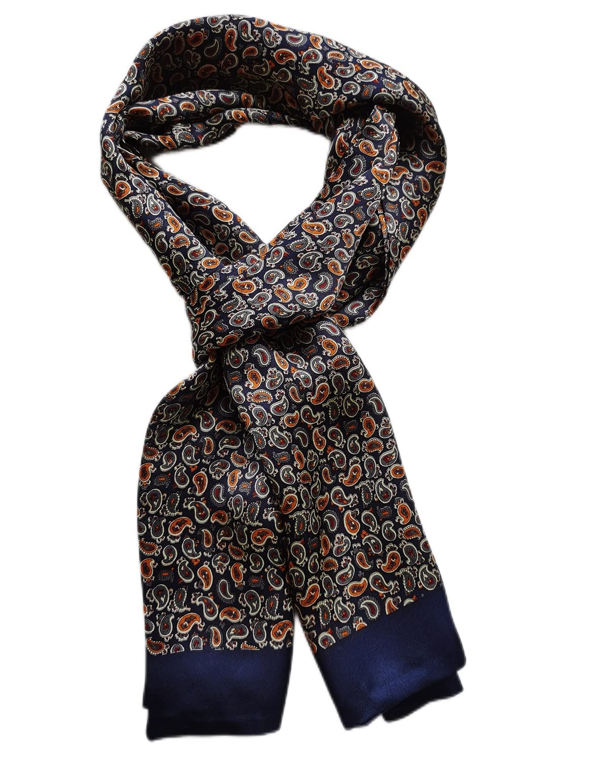 100 Silk Scarf for Men Double Layer Fashion Neckerchief Office Casual Business Smooth All Seasons