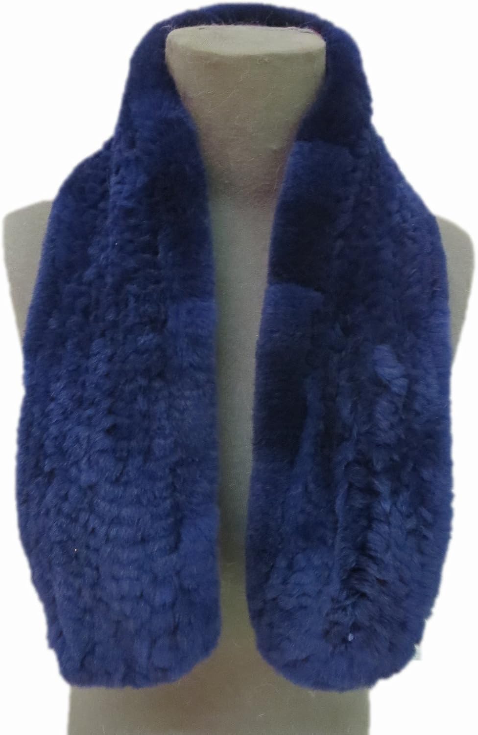 Women's Real Rex Rabbit Knitted Fur Scarf Neck Warm Wrap