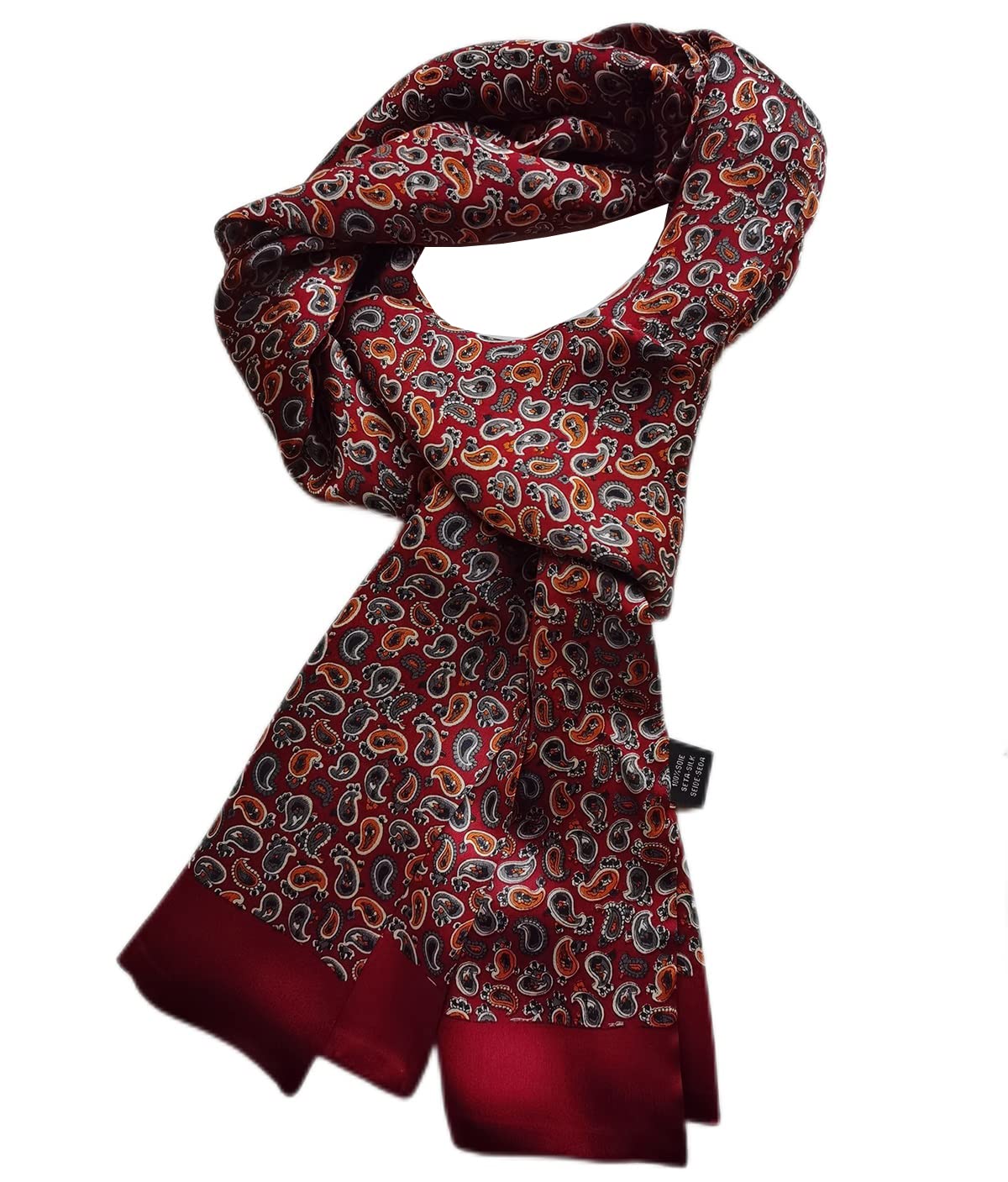 100 Silk Scarf for Men Double Layer Fashion Neckerchief Office Casual Business Smooth All Seasons
