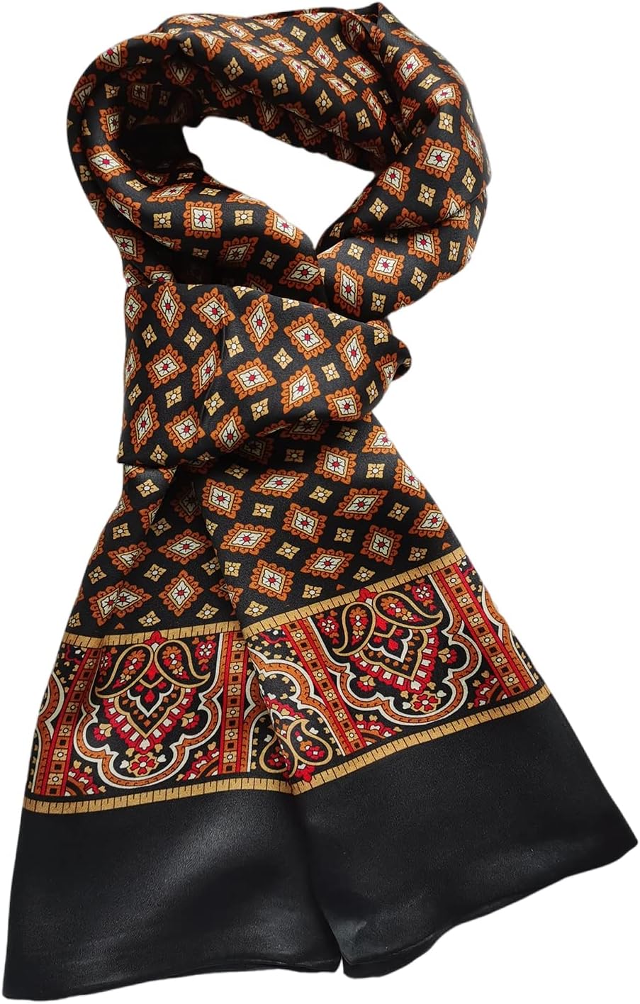 100 Silk Scarf for Men Double Layer Fashion Neckerchief Office Casual Business Smooth All Seasons