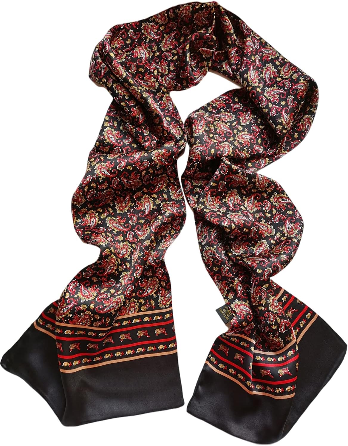 100 Silk Scarf for Men Double Layer Fashion Neckerchief Office Casual Business Smooth All Seasons