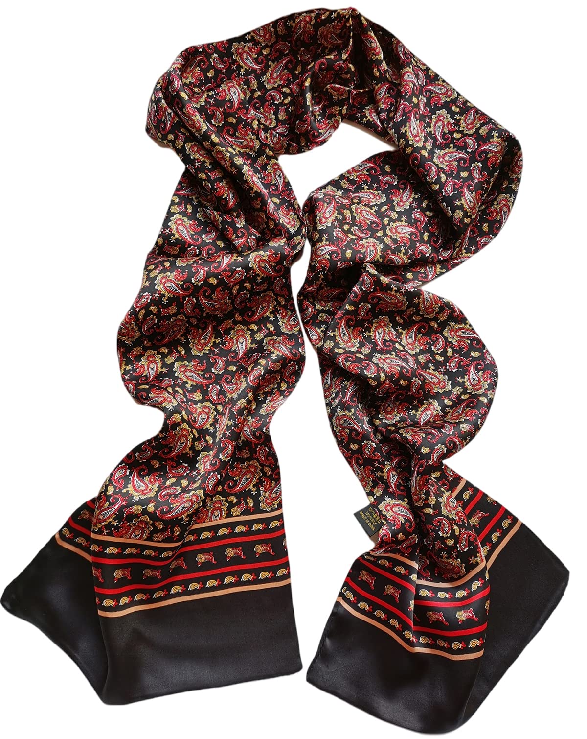 100 Silk Scarf for Men Double Layer Fashion Neckerchief Office Casual Business Smooth All Seasons