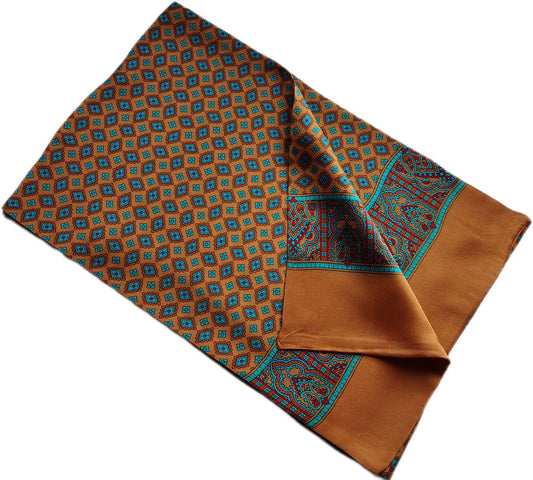 100 Silk Scarf for Men Double Layer Fashion Neckerchief Office Casual Business Smooth All Seasons
