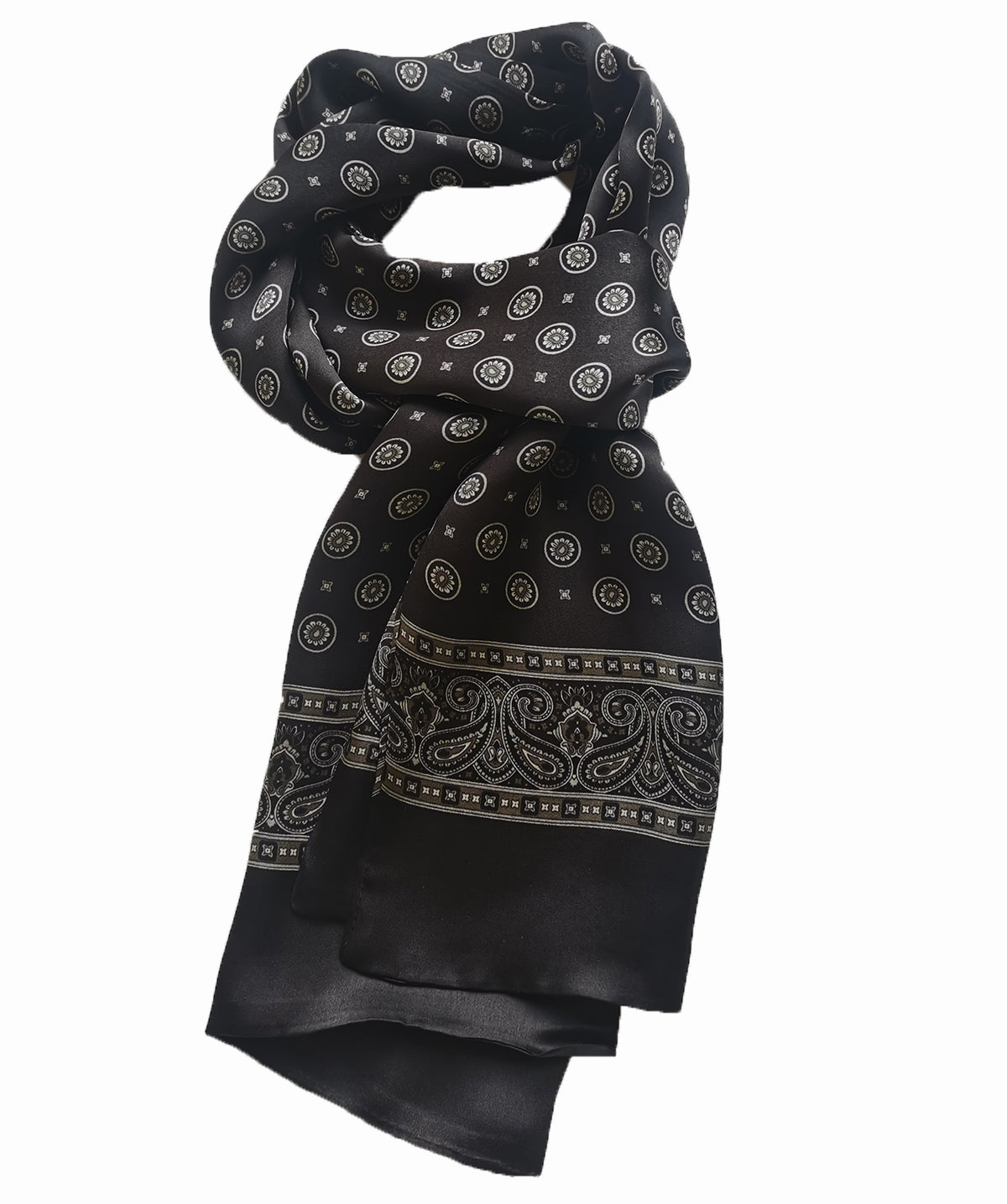 Men's 100% Silk Scarf Double Layers Fashion Neckerchief Formal Casual